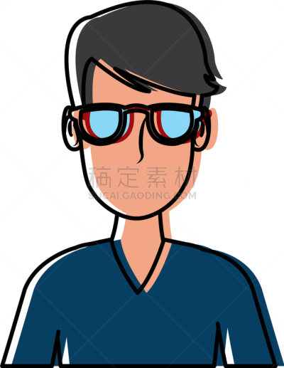 男人,眼镜,人的脸部,卡通,可爱的,商务,人,概念,肖像,图像