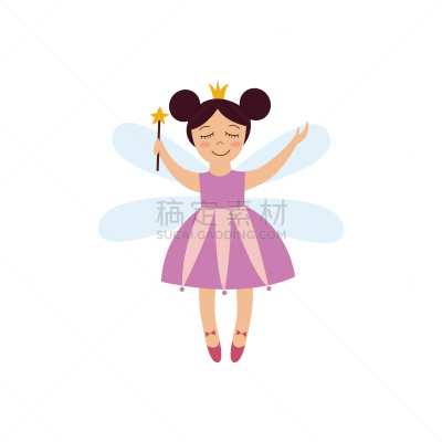可爱的,仙女服,翅膀,蜻蜓,女孩,幻想,魔杖,粉红色的连衣裙,王冠,飞