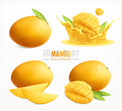 水果,芒果,部分,清新,食品,果汁,熟的,成分,甜点心,写实