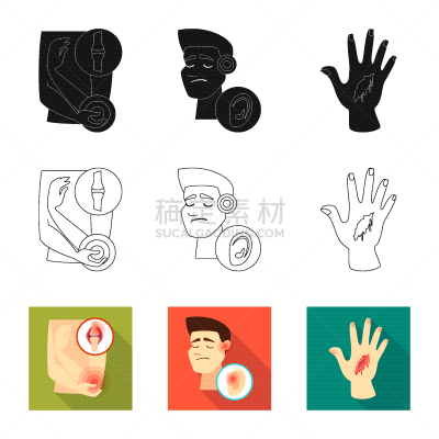 标志,分离着色,身体受伤,男人,意外事件,损坏的,设计,生病,收集