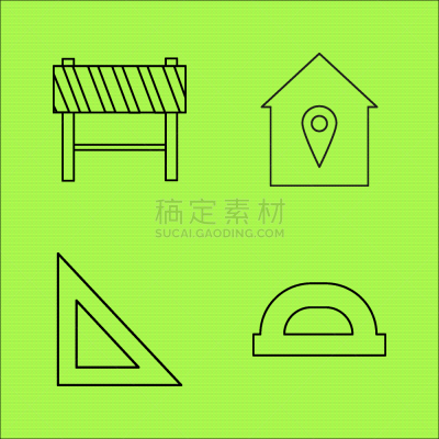 轮廓,直的,建筑业,建筑体,矢量,三角板,图像,标志,石洞壁画