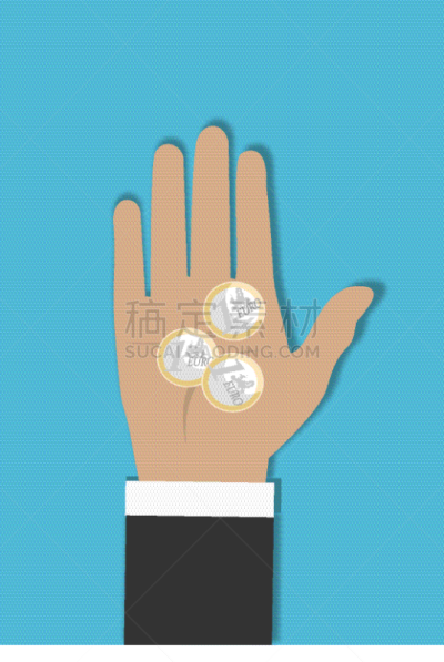 绘画插图,概念,慈善救济,矢量,手,金融,支撑,给予,收到