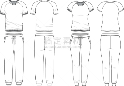 衣服,面无表情,裤子,球座,慢跑,模板,女人,长运动裤,时尚,绘制