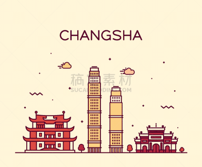 湖南省,长沙,城市天际线,线条,建筑,房屋,地形,夜晚,轮廓