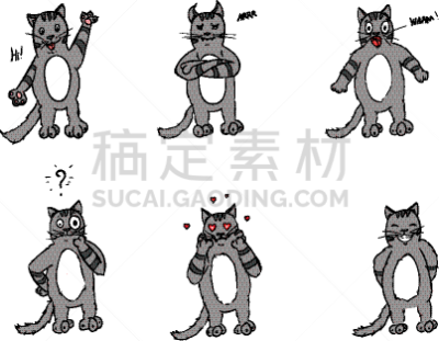 猫,故事梗概图片,性格,数字化显示,可爱的,计算机,传单,模板,动物,吉祥物
