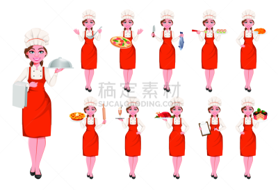 女人,青年人,自然美,10岁到11岁,注视镜头,专业人员,背景分离,蛋糕,饮食产业,商业厨房