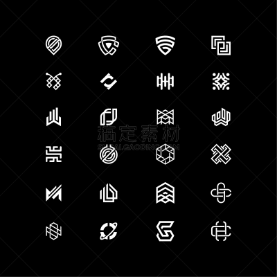 inspirational logo bundle in abstract shape