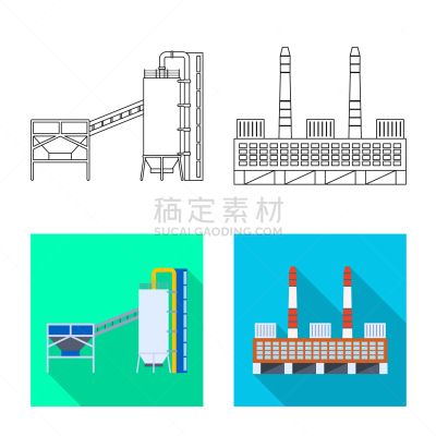 工业,建造物,图标,分离着色,商务,房屋,技术,图像,设计,收集