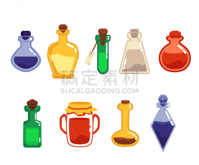 瓶子,药剂,含酒精饮料,化学,炼金术,休闲游戏,背景分离,烧瓶,玻璃杯,色彩鲜艳