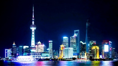 上海浦东天际线，中国。