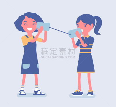 女孩,锡罐电话,可爱的,噪声,听筒,玩具,扬声器,女人,设备用品,儿童