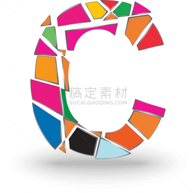 充满的,中世纪花饰字母,英文字母C,形状,白色,华丽的,概念,创造力,身份,时尚