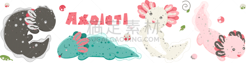 可爱的,可爱,绘画插图,小的,动物,两栖纲,剪贴画,吉祥物,欢乐,爱