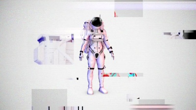 宇航员的传播。故障效果/ 3D插图