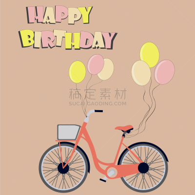 greeting card with cute bike