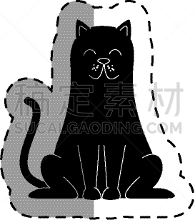 可爱的,猫,吉祥物,图标,分离着色,宠物,愉悦,概念,问候,设计
