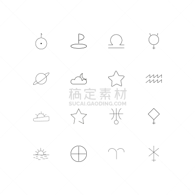 轮廓,直的,计算机图标,星座,天秤座,水瓶座,白羊座,图像,矢量,天王星