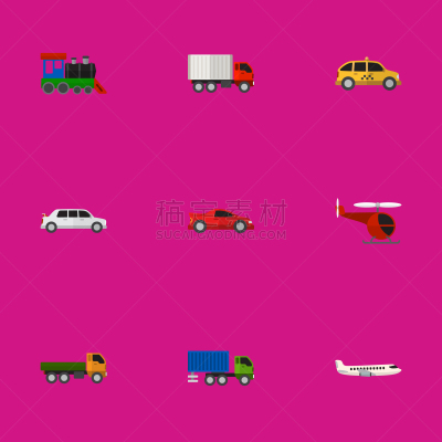 数字9,符号,汽车,平坦的,旅途,海上运输,机场出租车,出租车,图像,运送