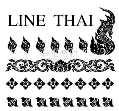 式样,部落艺术,华丽的,传统,华贵,泰国,壁纸,装饰物,植物