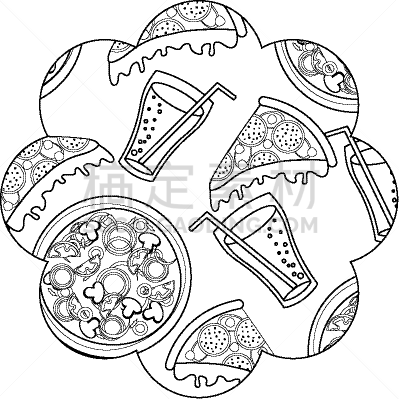 比萨饼,式样,苏打,背景聚焦,饮料,创造力,比萨片,热,菜单,晚餐