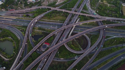 上海高速公路夜间实时鸟瞰