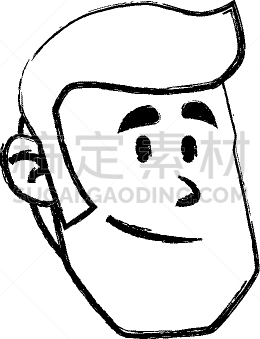 男人,似人脸,卡通,白色,商务,人,概念,肖像,图像,违约