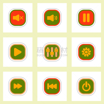 标签,式样,图标,按键区,传媒,下一个,闪亮的,开端,休息,推