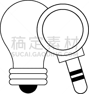 光,放大镜,黑色,电灯泡,图标,纸,概念,焦点,商务,探险