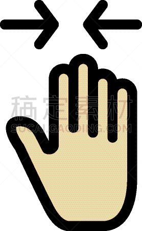 彩色图片,手势语,箭头符号,推镜头,平坦的,图标,计算机,捏,指着,联系