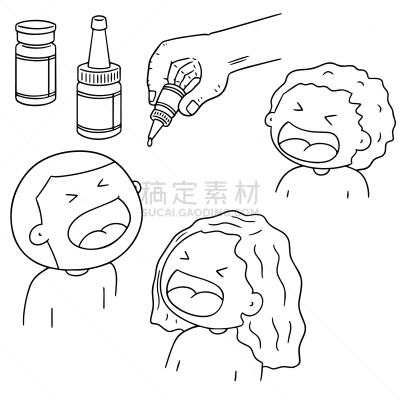可爱的,健康保健,药,塑胶,草图,保护,绘制