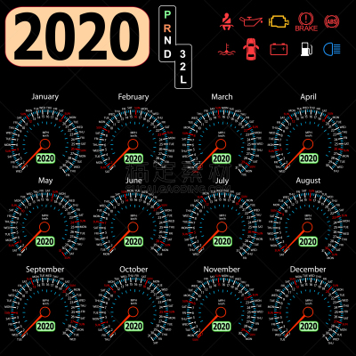 日历,汽车,2020,仪表板,白昼,冬天,春天,白色,黑色,周末活动