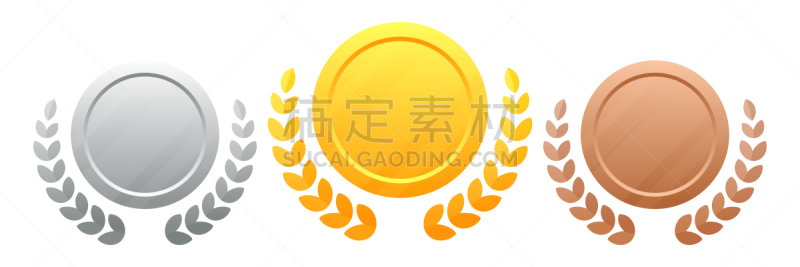 奖,绘画插图,黄金,矢量,花环,奖牌,青铜,数字10,获胜