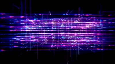 摘要AI/技术/金融数字网格旋转可循环背景