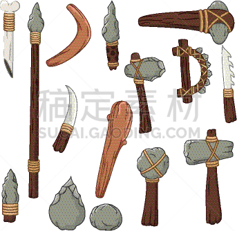 设备用品,史前人类,男穴居人,土人,男人,白色,木制,布置,收集,复古