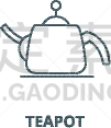 轮廓,茶壶,线图标,概念,直的,饮料,传统,热,咖啡,杯