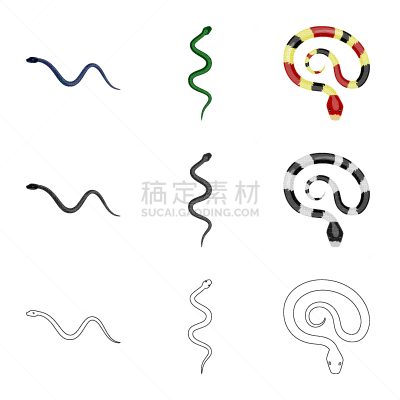 哺乳纲,危险,分离着色,一个物体,符号,螺线,蛇,动物,布置