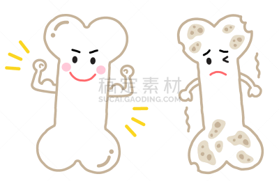 健康保健,绘画插图,卡通,力量,骨骼,脆弱,概念,可爱的,钙,简单