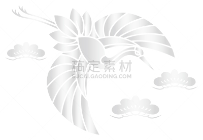 背景,绘画插图,飞,矢量,鹤,材料,华丽的,十二生肖,简单,海无花果树