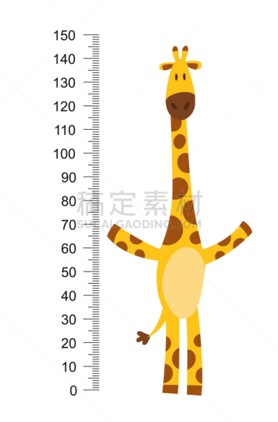 长的,儿童,绘画插图,高处,乐趣,标签,厘米,计量器,长颈鹿,颈