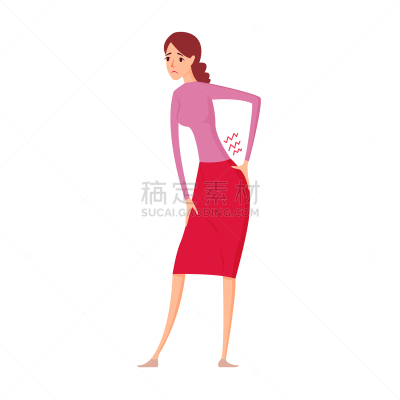 女人,痛苦,后背,症状,健康保健,肖像,图像,性格,生病