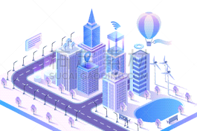 概念,现代,智慧城市,城市,三维图形,路,建筑,未来,技术,图像