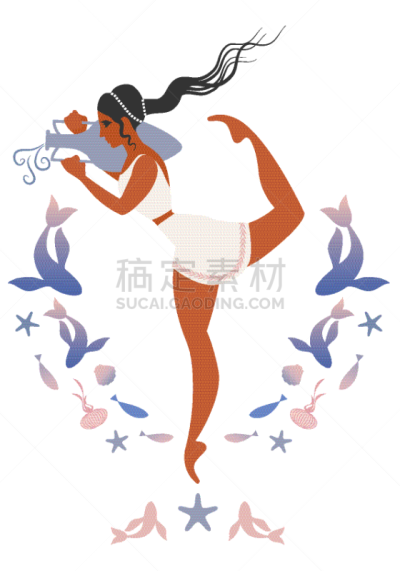 女孩,双耳罐,平衡折角灯,古希腊,水下,夏天,式样,华丽的,运送,旅游
