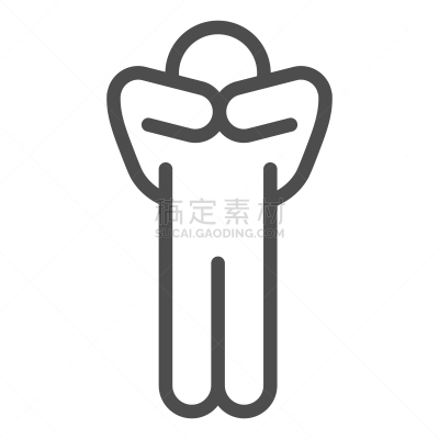 一个人,线图标,轮廓,男人,概念,矢量,蜘蛛网,数码图形,哭,设计