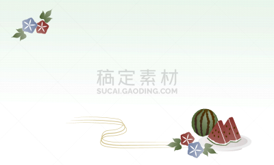 简单,夏天,绘画插图,日本,矢量,三个物体,边框,式样,可爱的,插图画家