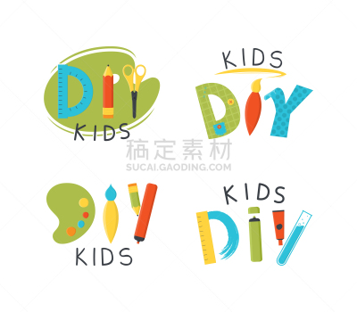 儿童,自己动手,模板,标签,背景分离,小学,铅笔,小的,梦想,涂料