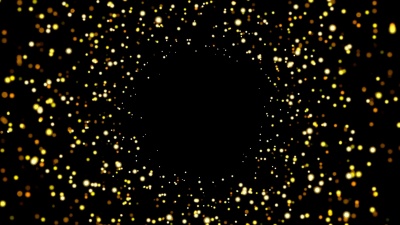 抽象背景与黄色/金色闪闪发光的bokeh闪闪发光。平滑动画循环。中心位置为您的徽标扩展。抽象金色波克粒子无缝环路