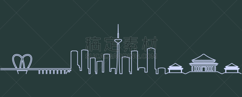 沈阳,城市天际线,线条,白色,亚洲,商务,事件,暗色,艺术