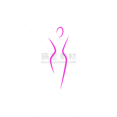 女人,品牌名称,苗条,抽象,动物躯干,轮廓,粉色,自然美,矢量,剪影