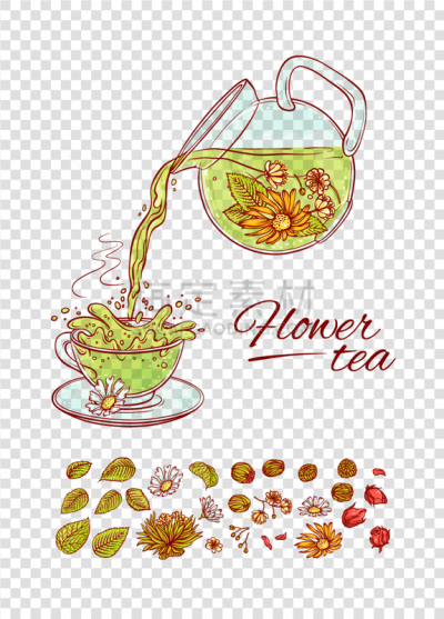 茶,轮廓,绿色,热,营养品,自然,图像,做,花,准备