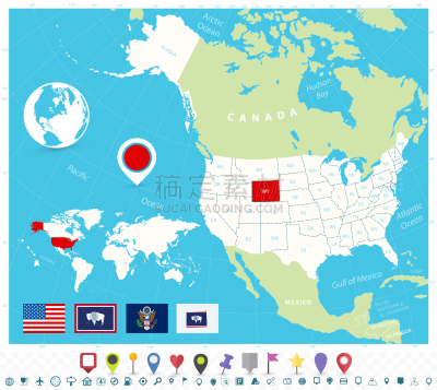 符号,怀俄明,美国,方向,轮廓,商务,灰色,图像,矢量,挑染